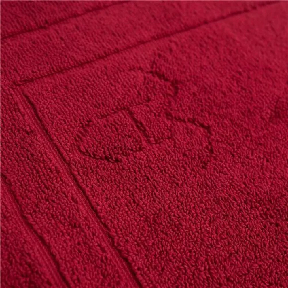 Organic Cotton Bath Mat Set of 2 Red 20x27 Soft Absorbent Quick Dry Bathroom Rug